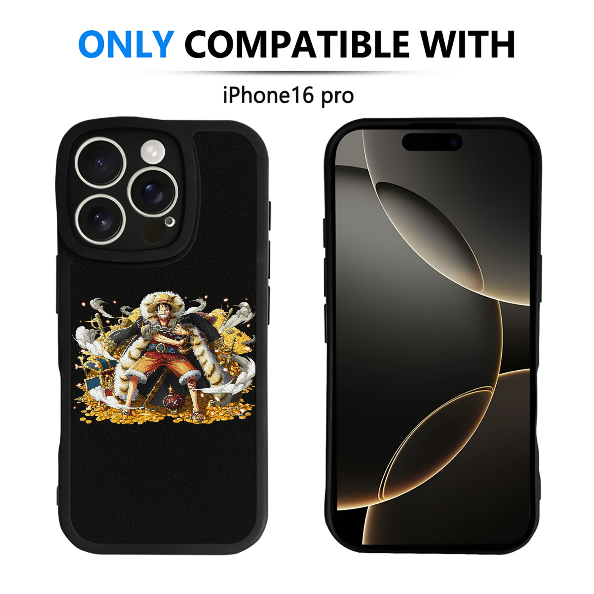 （画像用） ワンピース モンキー・D・ルフィ ONE PIECE Monkey D. Luffy 【iPhone 16シリーズ対応】シリコンスマホケース（レザー調） 材質：シリコン